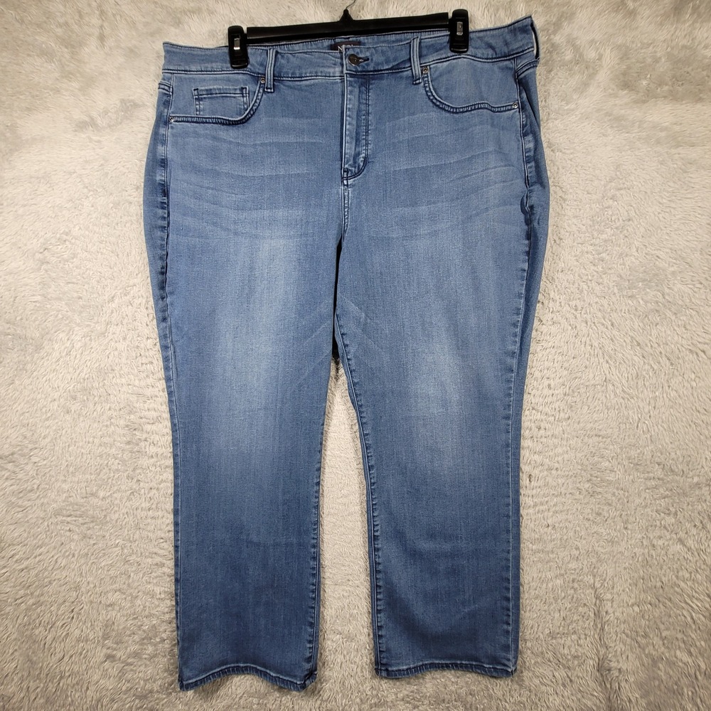 NYDJ Marilyn Straight Jeans Womens 22W Blue Lift Tuck Sure Stretch Denim